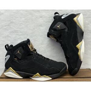 Jordan True Flight Basketball Shoes Black Metallic Gold Mens Size 7.5